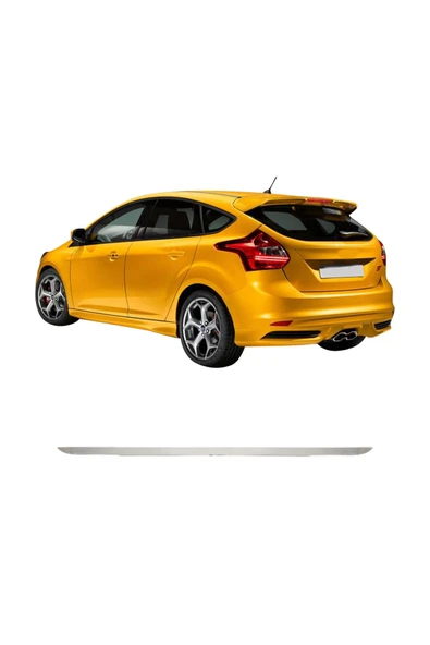 BRSPLAST  Ford Focus 3 HB Uyumlu 2011 ve üzeri Krom Bagaj Alt Çıtası Paslanmaz Çelik - Resim 2