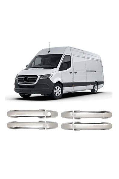 BRSPLAST  Mercedes Sprinter W907 Uyumlu 2019 Ve Üzeri Krom Kapı Kolu 4 Kapı Paslanmaz Çelik ürün görseli 1