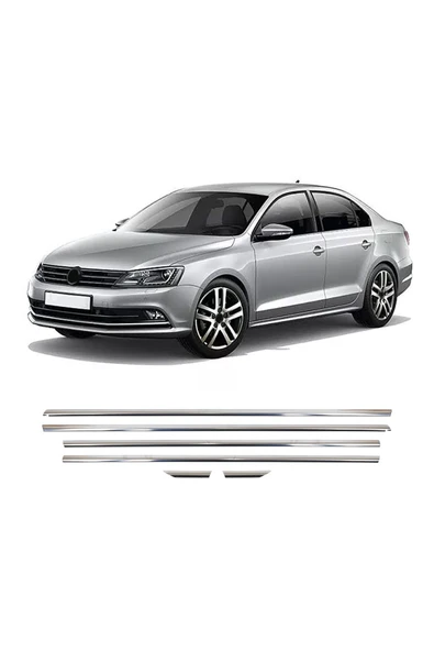 BRSPLAST  Volkswagen Jetta Uyumlu 2011 Ve Üzeri Krom Cam Çıtası 6 Parça Paslanmaz Çelik - Resim 2