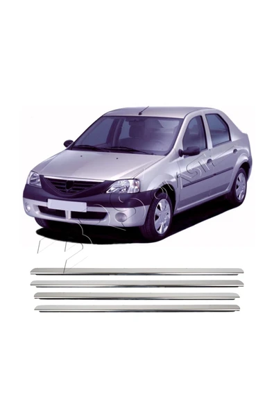 BRSPLAST  Dacia Logan Uyumlu 2005-2013 Krom Cam Çıtası 4 Parça Paslanmaz Çelik ürün görseli 1