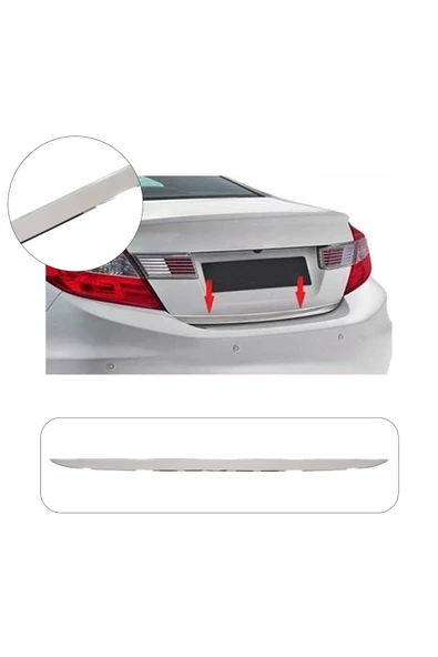 BRSPLAST  Honda Civic Uyumlu 2012-2016 Krom Bagaj Alt Çıtası Paslanmaz Çelik ürün görseli 1
