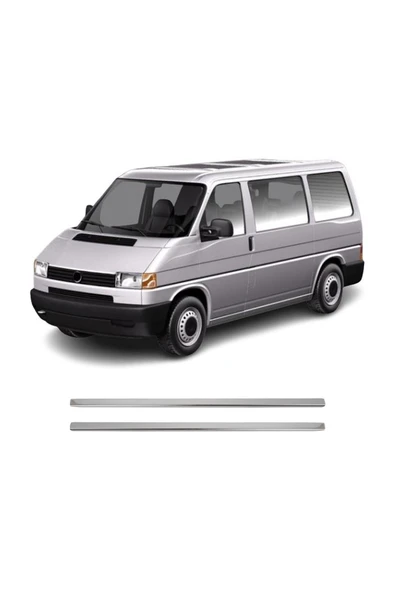 BRSPLAST  Volkswagen Transporter T4 Uyumlu 1990-2003 Krom Cam Çıtası 2 Parça Paslanmaz Çelik - Resim 2