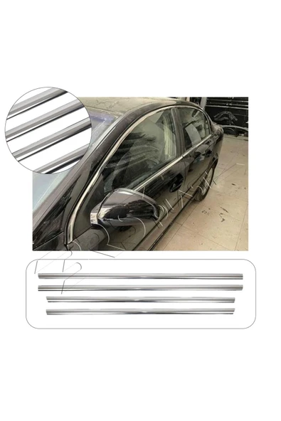 BRSPLAST  Opel Vectra C Uyumlu 2002-2008 Krom Cam Çıtası 4 Parça Paslanmaz Çelik - Resim 2