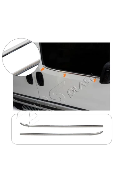 BRSPLAST  Fiat Fiorino Uyumlu 2008 Ve Üzeri Krom Cam Çıtası 2 Parça Paslanmaz Çelik - Resim 2