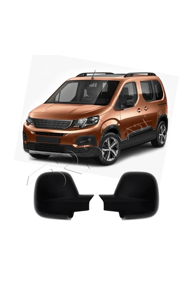 BRSPLAST  Peugeot Rifter Uyumlu 2019 Ve Üzeri Ayna Kapağı 2 Parça Abs Siyah ürün görseli 1