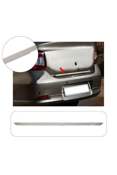 BRSPLAST  Renault Symbol Uyumlu 2007-2013 Krom Bagaj Alt Çıtası Paslanmaz Çelik ürün görseli 1