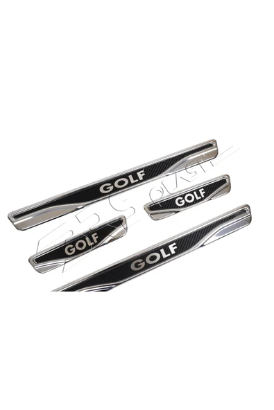 BRSPLAST  Volkswagen Golf Uyumlu Kapı Eşiği Karbon Krom 4 Parça - Resim 4