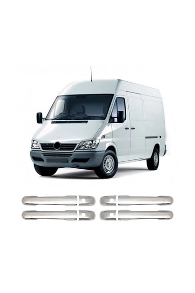 BRSPLAST  Mercedes Sprinter W901 Uyumlu 1995-2006 Krom Kapı Kolu 4 Kapı Paslanmaz Çelik ürün görseli 1