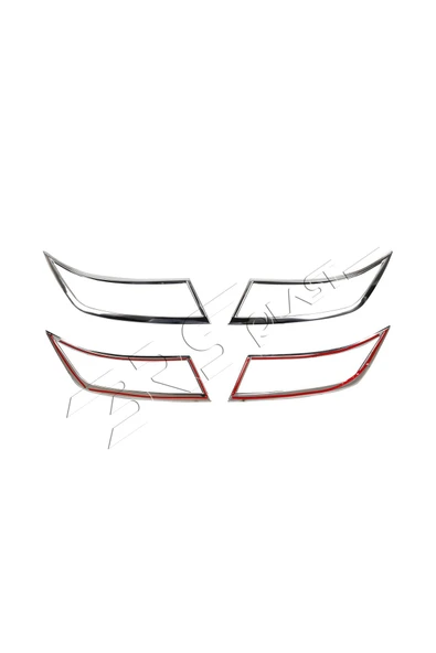 BRSPLAST  Skoda Octavia A7 Uyumlu 2013 Ve Üzeri Krom Egzoz Çerçevesi 2 Parça Paslanmaz Çelik - Resim 5