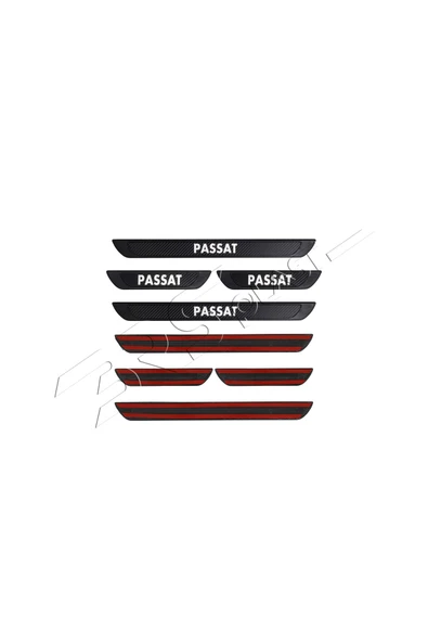 BRSPLAST  Volkswagen Passat Uyumlu Kapı Eşiği Krom Abs Siyah Karbon Kaplama 4 Parça - Resim 6