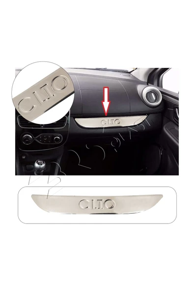 BRSPLAST  Renault Clio 4 Uyumlu Krom Ön Konsol Çıtası Paslanmaz Çelik ürün görseli 1
