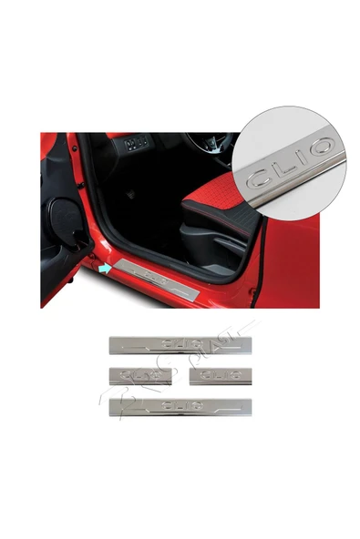 BRSPLAST  Renault Clio 4 Hb Uyumlu 2012-2018 Krom Kapı Eşiği 4 Kapı Paslanmaz Çelik ürün görseli 1
