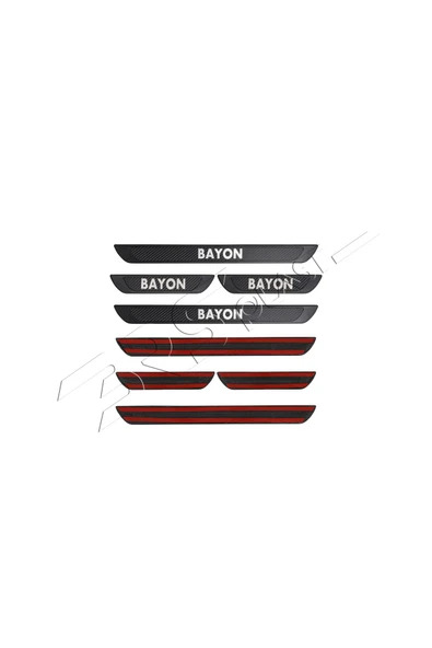 BRSPLAST  Hyundai Bayon Uyumlu Kapı Eşiği Krom Abs Siyah Karbon Kaplama 4 Parça - Resim 6