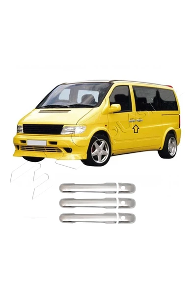 BRSPLAST  Mercedes Viano W638 Uyumlu 1998-2003 Krom Kapı Kolu 3 Kapı Paslanmaz Çelik ürün görseli 1