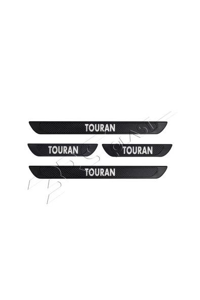 BRSPLAST  Volkswagen Touran Uyumlu Kapı Eşiği Krom Abs Siyah Karbon Kaplama 4 Parça ürün görseli 1