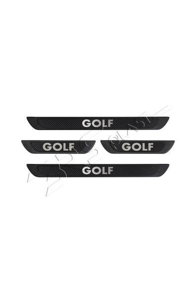 BRSPLAST  Volkswagen Golf Uyumlu Kapı Eşiği Krom Abs Siyah Karbon Kaplama 4 Parça ürün görseli 1