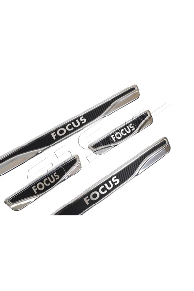 BRSPLAST  Ford Focus Uyumlu Kapı Eşiği Karbon Krom 4 Parça - 4