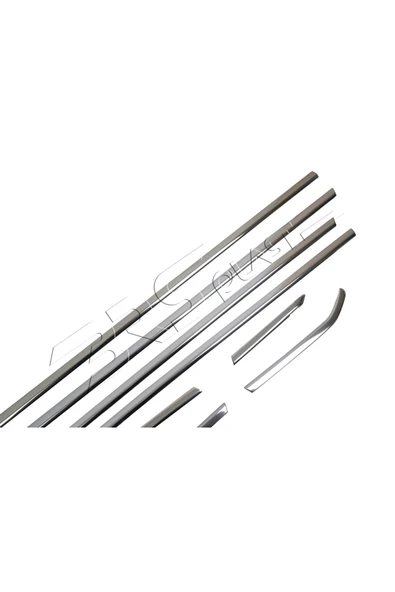 BRSPLAST  Ford Focus 3 Sedan Uyumlu 2011-2017 Krom Cam Çıtası 8 Parça Paslanmaz Çelik - Resim 2