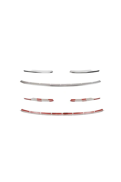 BRSPLAST  Volkswagen Caddy Uyumlu 2015-2019 Krom Ön Tampon Çıtası 3 Parça Paslanmaz Çelik - Resim 6