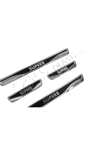BRSPLAST  Skoda Superb Uyumlu Kapı Eşiği Karbon Krom 4 Parça - Resim 4