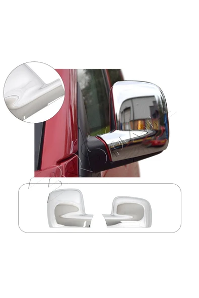 ServetDizaynOto  Volkswagen Transporter T5 Uyumlu 2003-2010 Ayna Kapağı 2 Parça Abs Krom Kaplama - Resim 2
