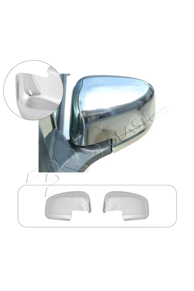 ServetDizaynOto  Ford Courier Uyumlu 2014-2017 Ayna Kapağı 2 Parça Abs Krom Kaplama - Resim 2