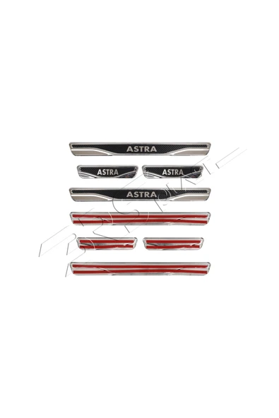 BRSPLAST  Opel Astra Uyumlu Kapı Eşiği Karbon Krom 4 Parça - Resim 6