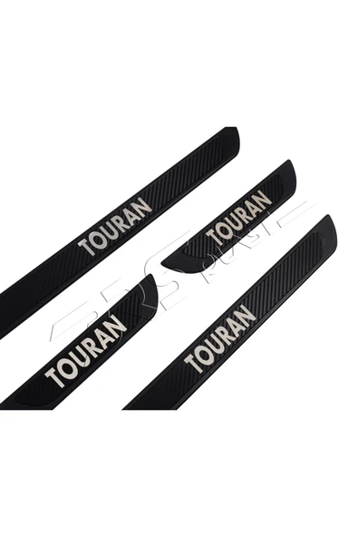 BRSPLAST  Volkswagen Touran Uyumlu Kapı Eşiği Krom Abs Siyah Karbon Kaplama 4 Parça - Resim 4