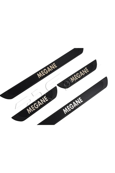 BRSPLAST  Renault Megane Uyumlu Kapı Eşiği Krom Abs Siyah Karbon Kaplama 4 Parça - Resim 4