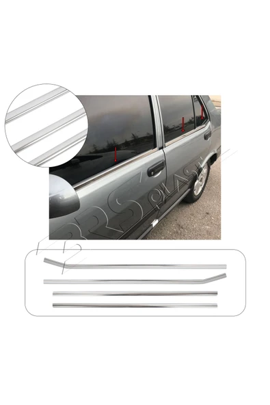 BRSPLAST  Doğan-Kartal-Şahin Uyumlu Krom Cam Çıtası 4 Parça Paslanmaz Çelik ürün görseli 1