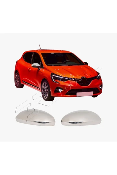 BRSPLAST  Renault Clio 5 Uyumlu 2019 Ve Üzeri Krom Ayna Kapağı 2 Parça Paslanmaz Çelik - 3
