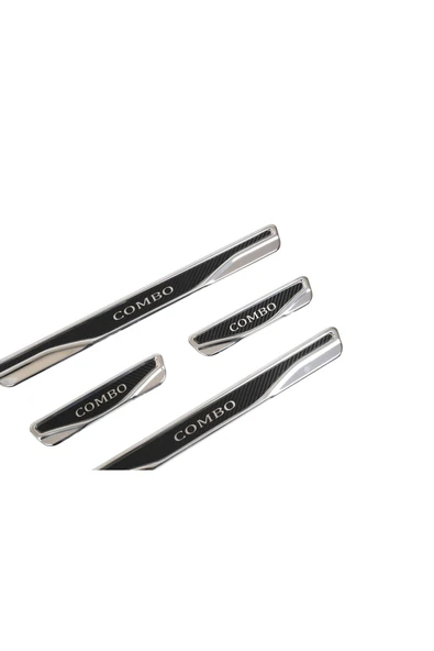 BRSPLAST  Opel Combo Uyumlu Kapı Eşiği Karbon Krom 4 Parça - Resim 4