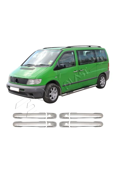 BRSPLAST  Mercedes Viano W638 Uyumlu 1998-2003 Krom Kapı Kolu 4 Kapı Paslanmaz Çelik ürün görseli 1