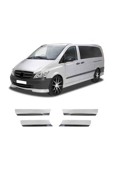 BRSPLAST  Mercedes Vito W639 Facelift Uyumlu 2010-2014 Krom Ön Panjur 4 Parça Paslanmaz Çelik - Resim 2