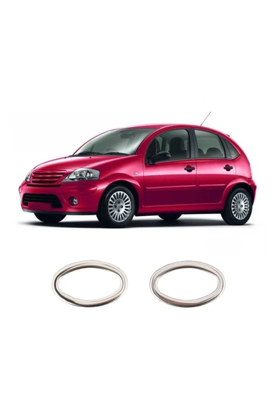 BRSPLAST  Citroen C3 Uyumlu 2002-2009 Krom Sinyal Çerçevesi 2 Parça Paslanmaz Çelik ürün görseli 1