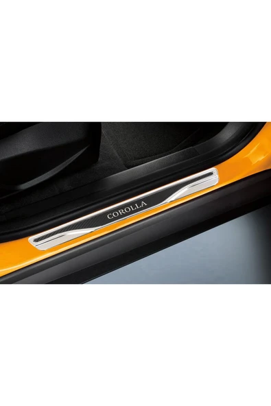 BRSPLAST  Toyota Corolla Uyumlu Kapı Eşiği Karbon Krom 4 Parça - Resim 3