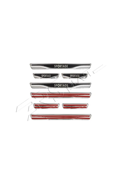 BRSPLAST  Kia Sportage Uyumlu Kapı Eşiği Karbon Krom 4 Parça - Resim 6