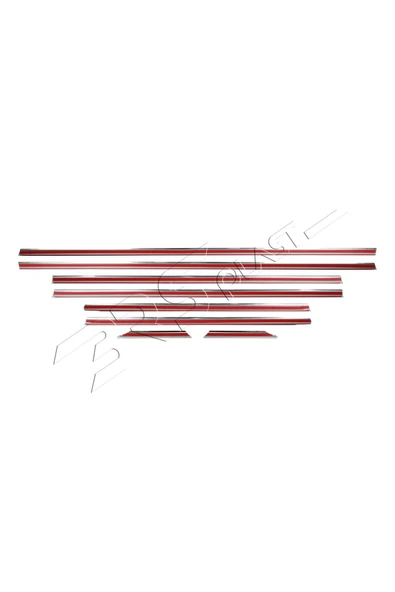 BRSPLAST  Mercedes C-Class W204 Uyumlu Krom Cam Çıtası 8 Parça Paslanmaz Çelik - Resim 4