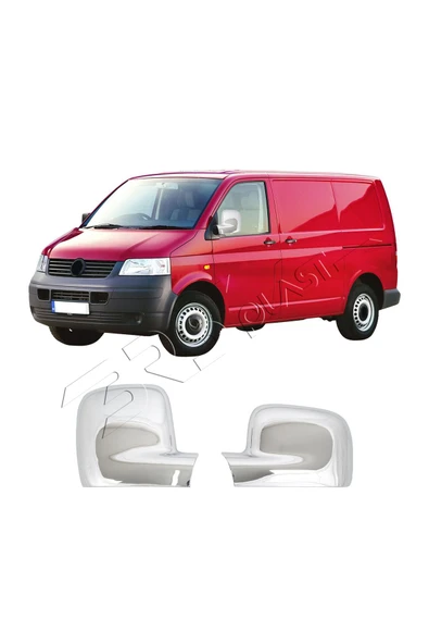 ServetDizaynOto  Volkswagen Transporter T5 Uyumlu 2003-2010 Ayna Kapağı 2 Parça Abs Krom Kaplama ürün görseli 1