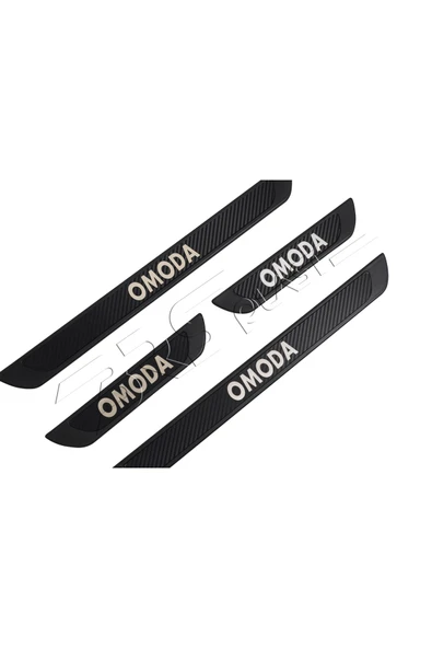 BRSPLAST  Chery Omoda Uyumlu Kapı Eşiği Krom Abs Siyah Karbon Kaplama 4 Parça - Resim 4