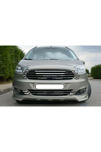 BRSPLAST  Ford Courier Uyumlu 2014-2017 Krom Ön Panjur 6 Parça Paslanmaz Çelik ürün görseli 1