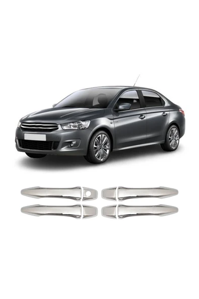 BRSPLAST  Citroen C-elysee Uyumlu 2012 Ve Üzeri Krom Kapı Kolu 4 Kapı Paslanmaz Çelik ürün görseli 1
