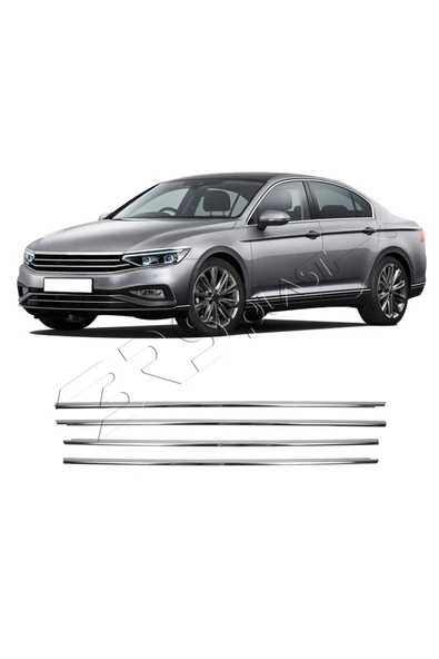 BRSPLAST  Volkswagen Passat B8.5 Uyumlu 2015 Ve Üzeri Krom Cam Çıtası 4 Parça Paslanmaz Çelik - Resim 5