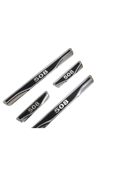 BRSPLAST  Peugeot 508 Uyumlu Kapı Eşiği Karbon Krom 4 Parça Uyumlu - Resim 4