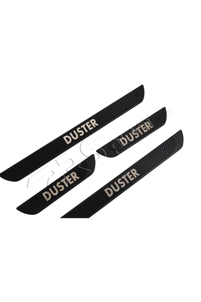 BRSPLAST  Dacia Duster Uyumlu Kapı Eşiği Krom Abs Siyah Karbon Kaplama 4 Parça - Resim 4