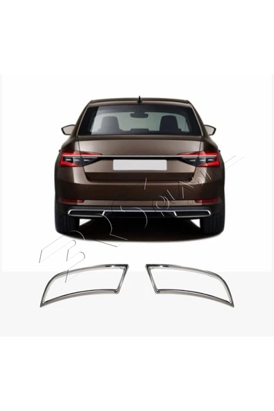BRSPLAST  Skoda Superb Uyumlu 2015-2023 Krom Difizör 2 Parça Paslanmaz Çelik - Resim 2