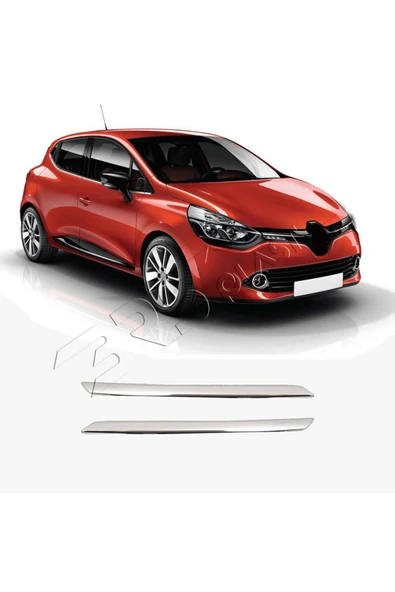 BRSPLAST  Renault Clio 4 Uyumlu 2012-2018 Krom Ön Panjur 2 Parça Paslanmaz Çelik - Resim 2