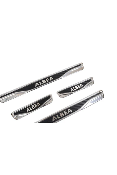 BRSPLAST  Fiat Albea Uyumlu Kapı Eşiği Karbon Krom 4 Parça - 4