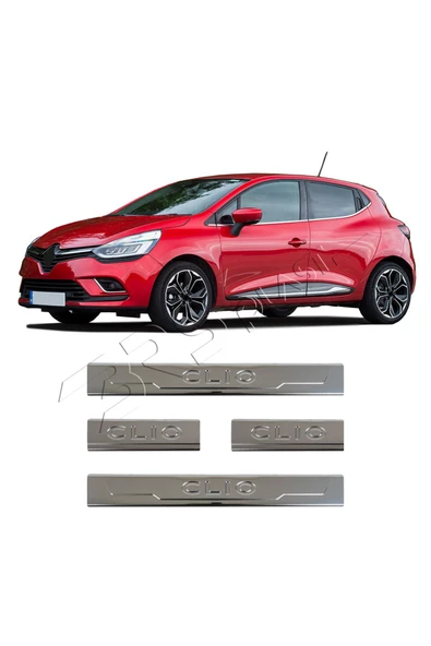 BRSPLAST  Renault Clio 4 Hb Uyumlu 2012-2018 Krom Kapı Eşiği 4 Kapı Paslanmaz Çelik - Resim 3