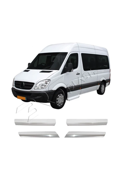 BRSPLAST  Mercedes Sprinter W906 Uyumlu 2006-2014 Krom Ön Panjur 4 Parça Paslanmaz Çelik - Resim 2